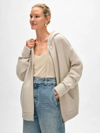 White + Warren - Cashmere Blend Luxe Double Zip Hoodie