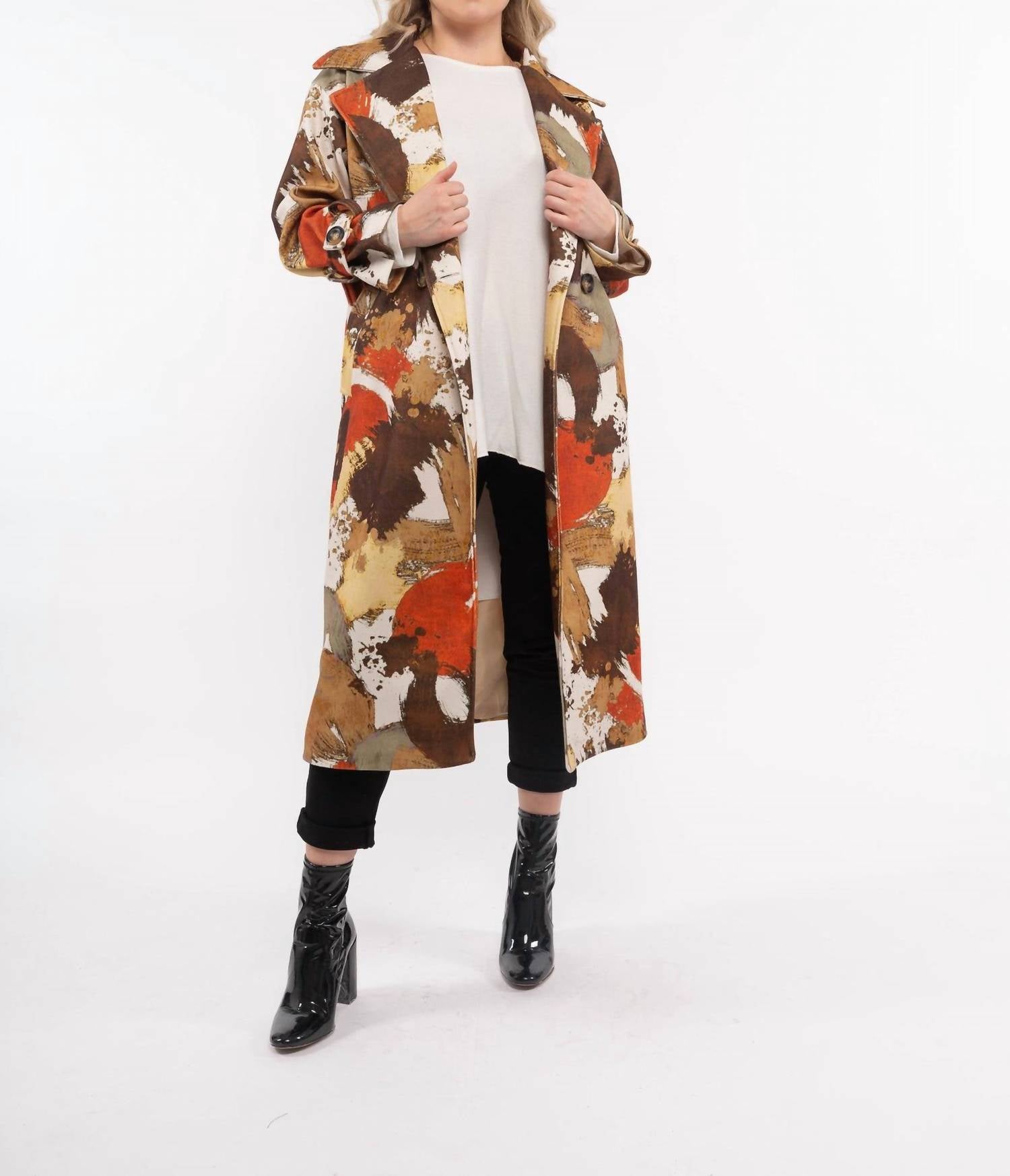 M Made In Italy - Mabella Abstract Long Coat