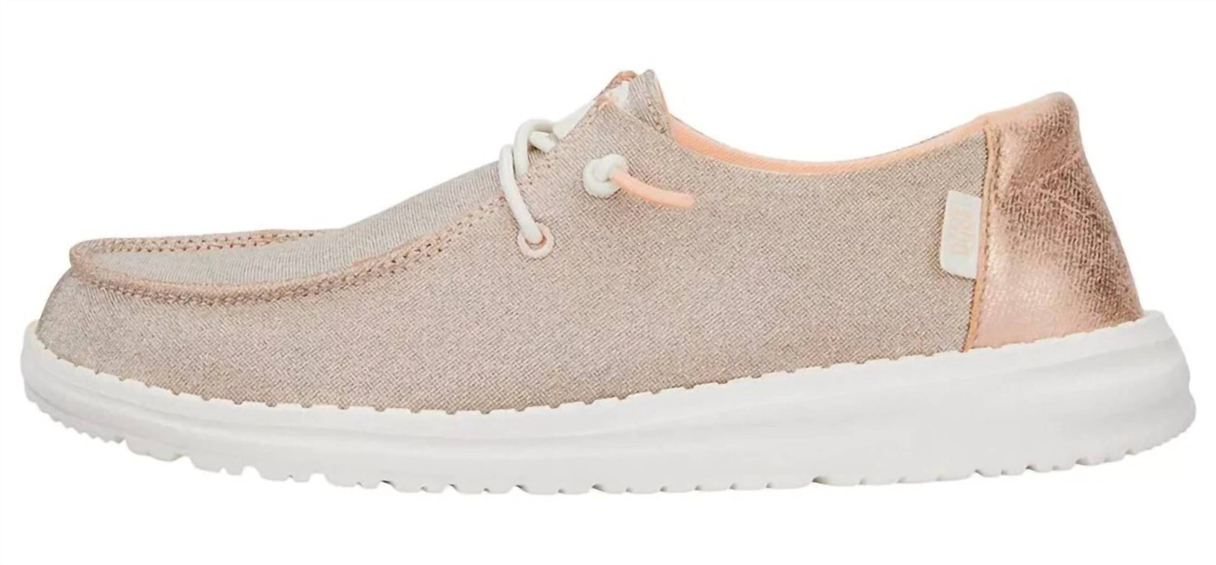 HEY DUDE Women's Wendy Metallic Sparkle Shoes in rose gold - women's sneaker