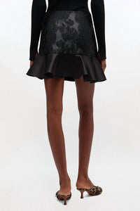 Ganni - Satin Cloque Mini Skirt