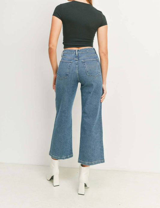 Just Black Denim - High Rise Patch Pocket Wide Leg Jeans