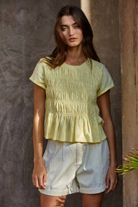 By Together - Short Sleeve Smocking Top