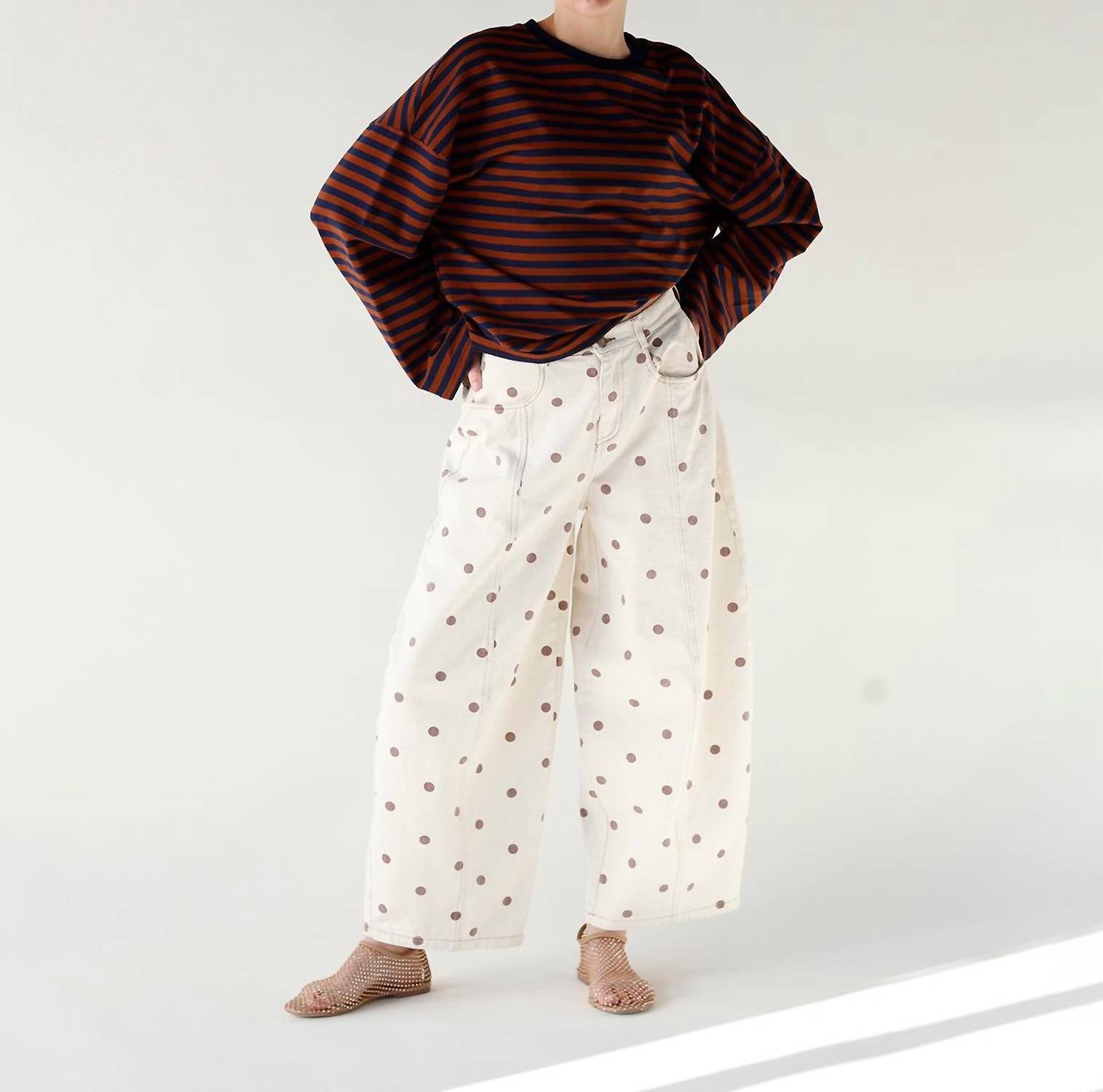 Peach Love - Connect The Dots Barrel Leg Jeans