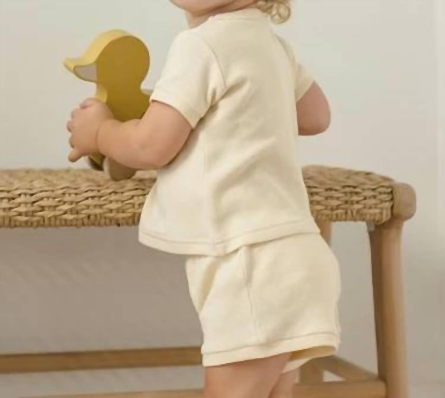 Quincy Mae - Girls Waffle Shortie Set