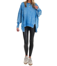 Zenana - Lovely Life Acid Wash Sweatshirt