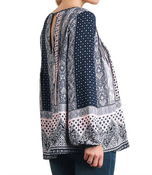 Umgee - Women's Bohemian Tassel Tie Top