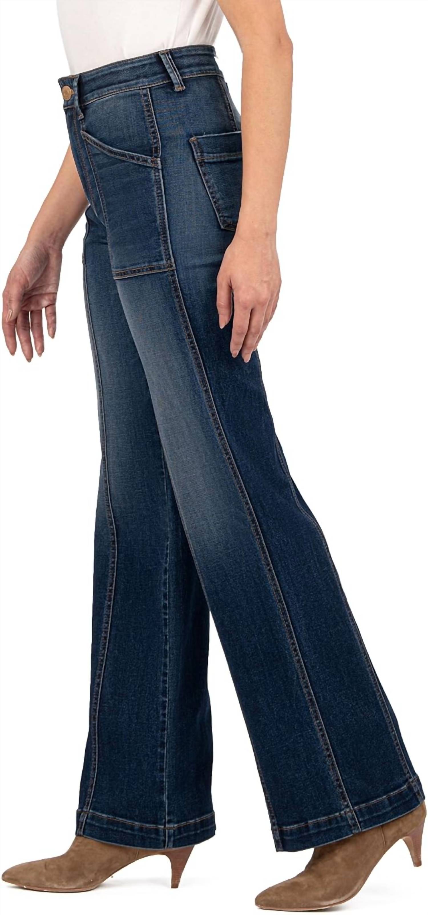 Kut From The Kloth - Jodi High-rise Wide Leg Front Patch Pockets Jean