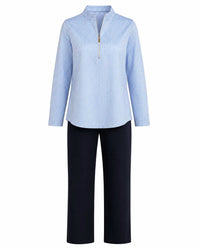 Lulu-B - Rhinestone Quarter-zip Top