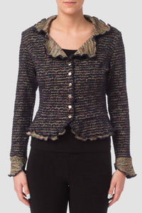 Joseph Ribkoff - Ruffle Lapel Snap Jacket