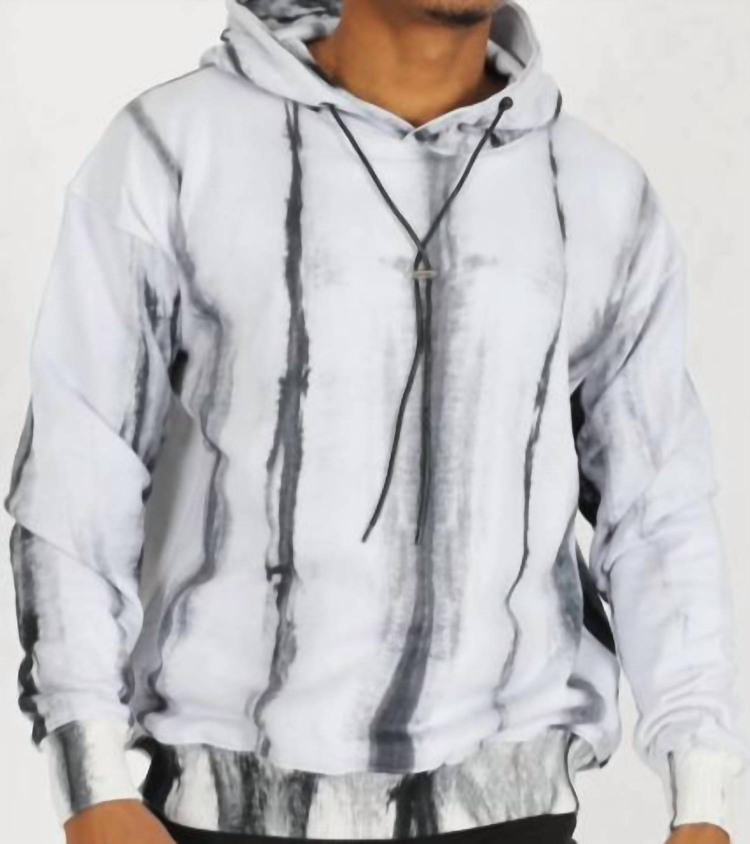 Zayne Paris Men's Tie Dye Hooded Sweatshirt in white - men's shirt