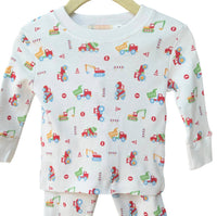 Luigi Kids Kids Construction Pajamas Set in white - kids' sleepwear - detail view