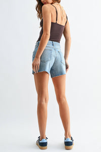 JUST BLACK DENIM Kate Stretch Shorts in light denim - women's shorts - alternate view