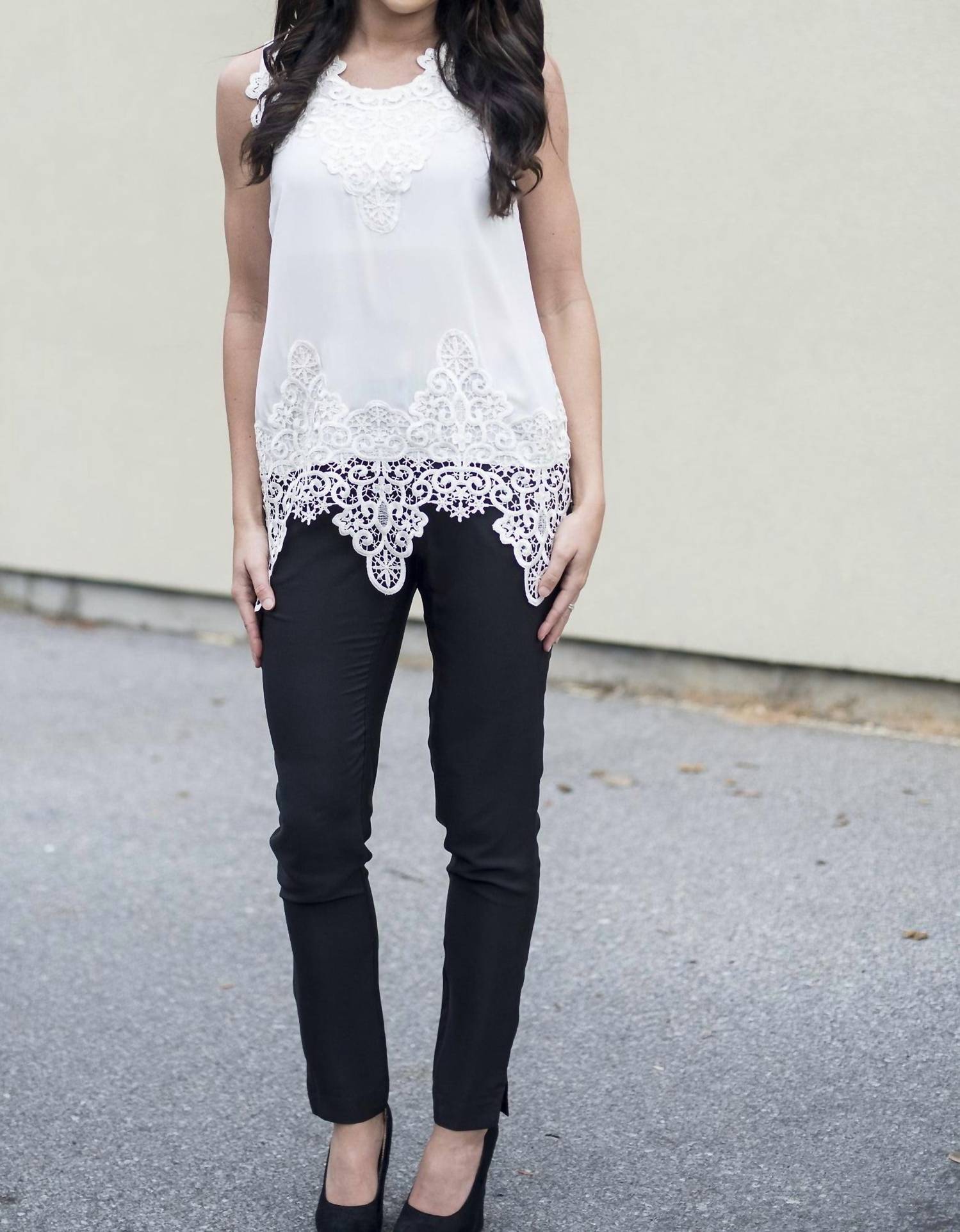 Karlie - Lace Vintage Trim Tank