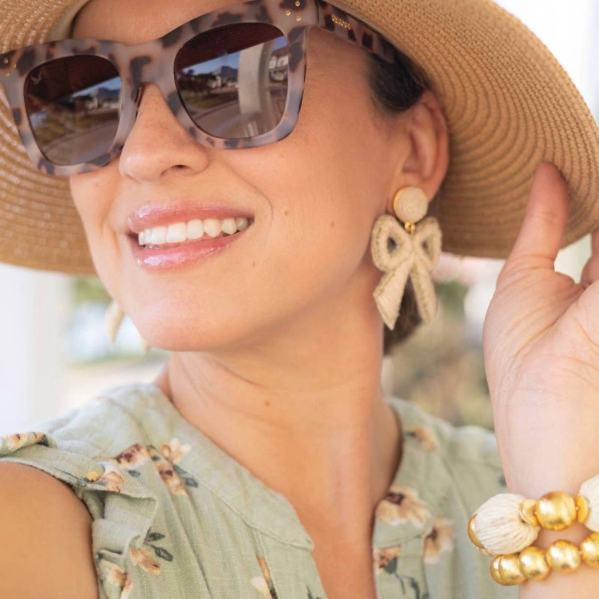 Gaby & Grace - Bow Raffia Earrings