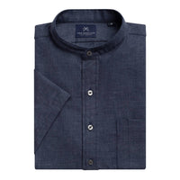 New England Shirt Company - Men's Chambray Banded Collar Popover Shirt