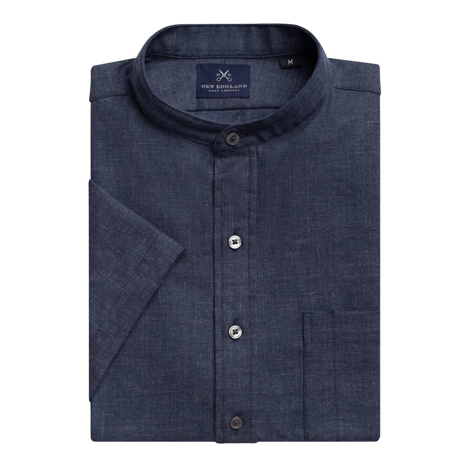 New England Shirt Company - Men's Chambray Banded Collar Popover Shirt