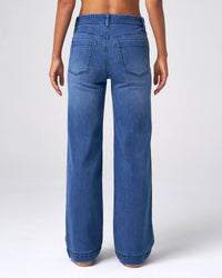 Franne Golde Effortless Wide Leg Jeans in classic wash - women's jeans - alternate view