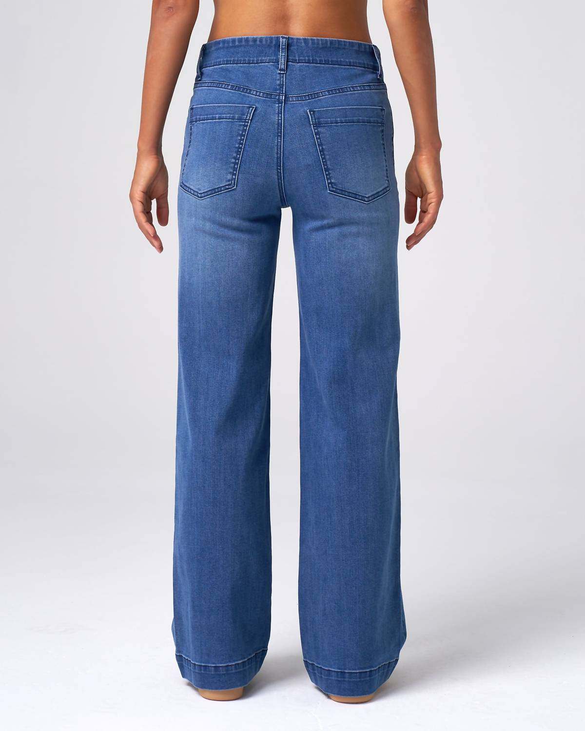 Franne Golde Effortless Wide Leg Jeans in classic wash - women's jeans - alternate view