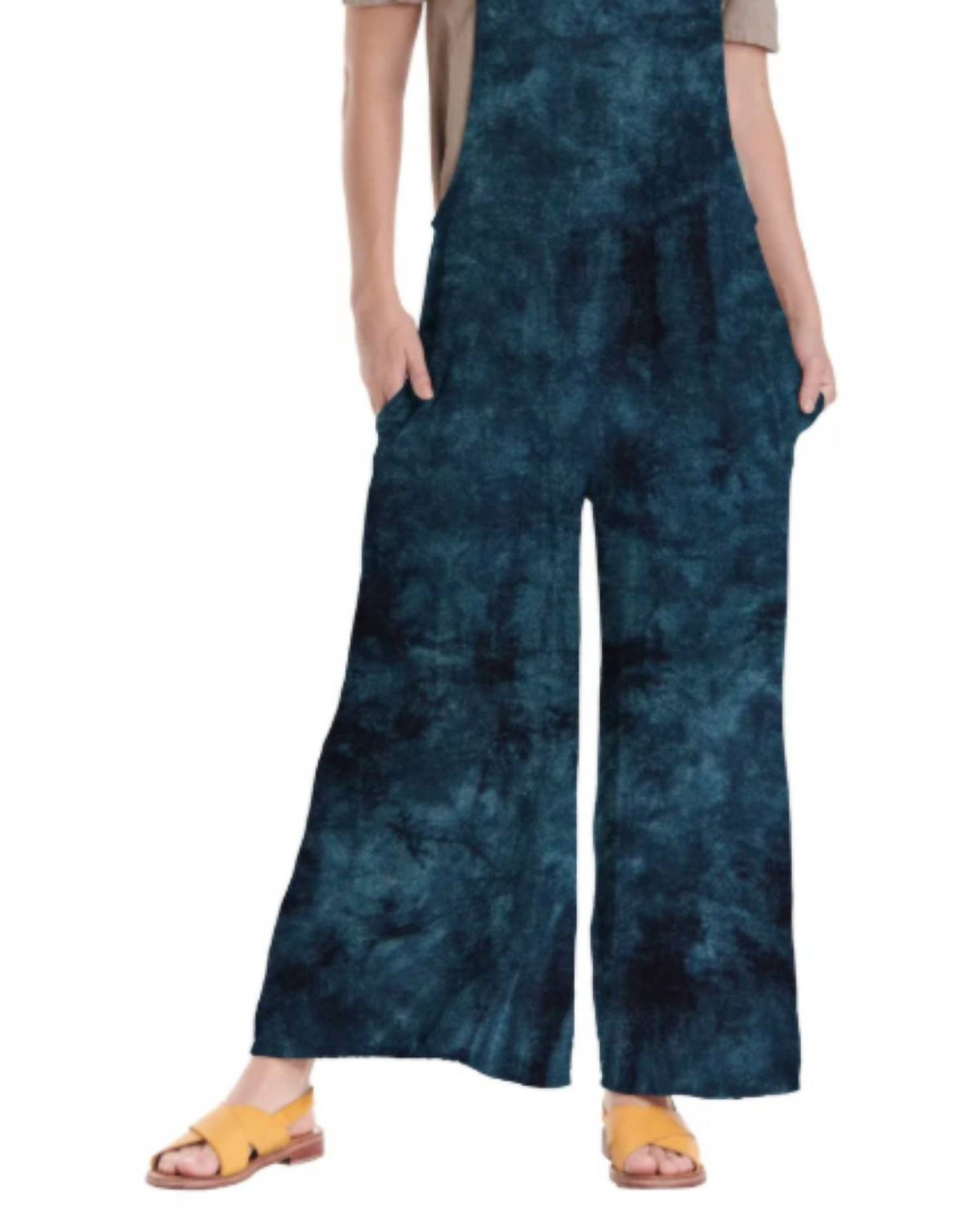 Oh My Gauze! Sabina Cotton Romper in washed sapphire - women's pants - detail view