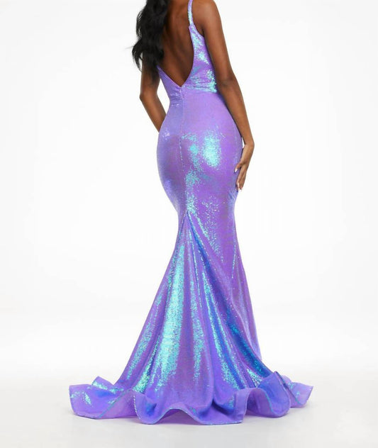 Ashleylauren - Long Fitted Sequin Mermaid Prom Dress