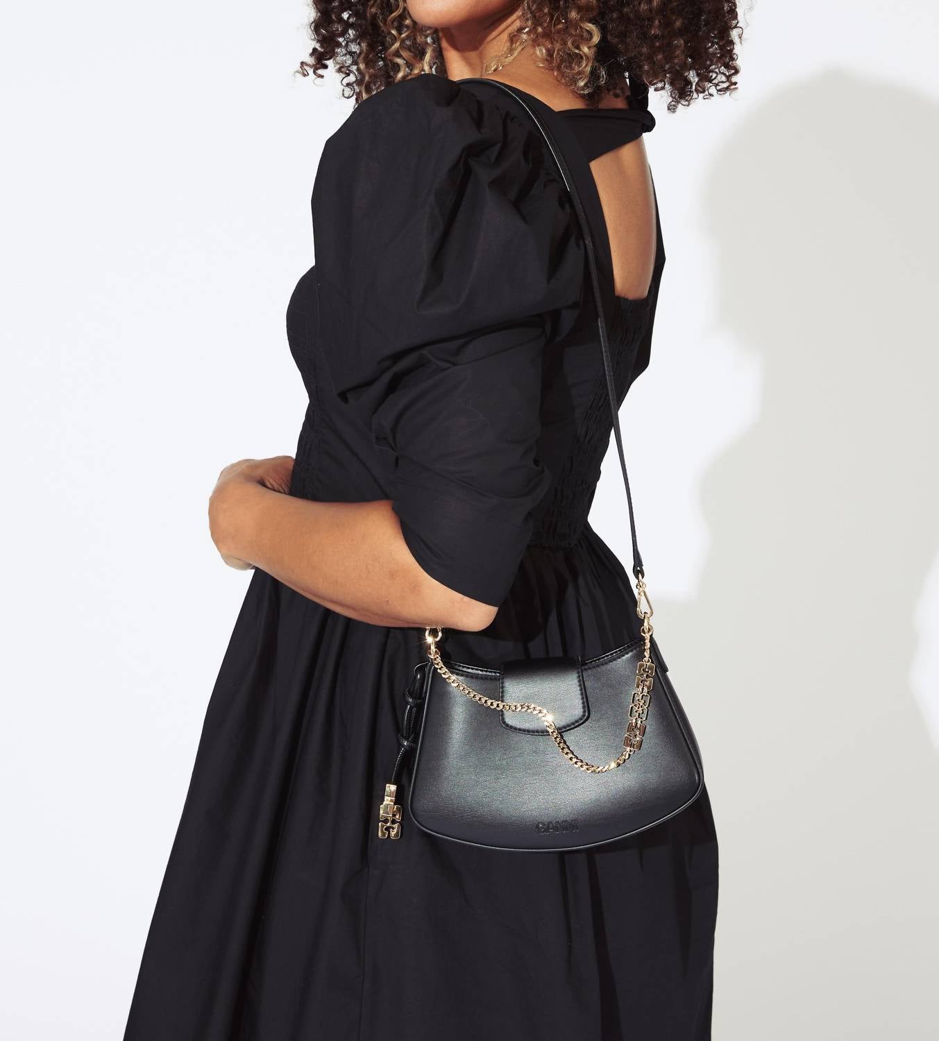 Ganni - Cotton Poplin Open Neck Smock Dress