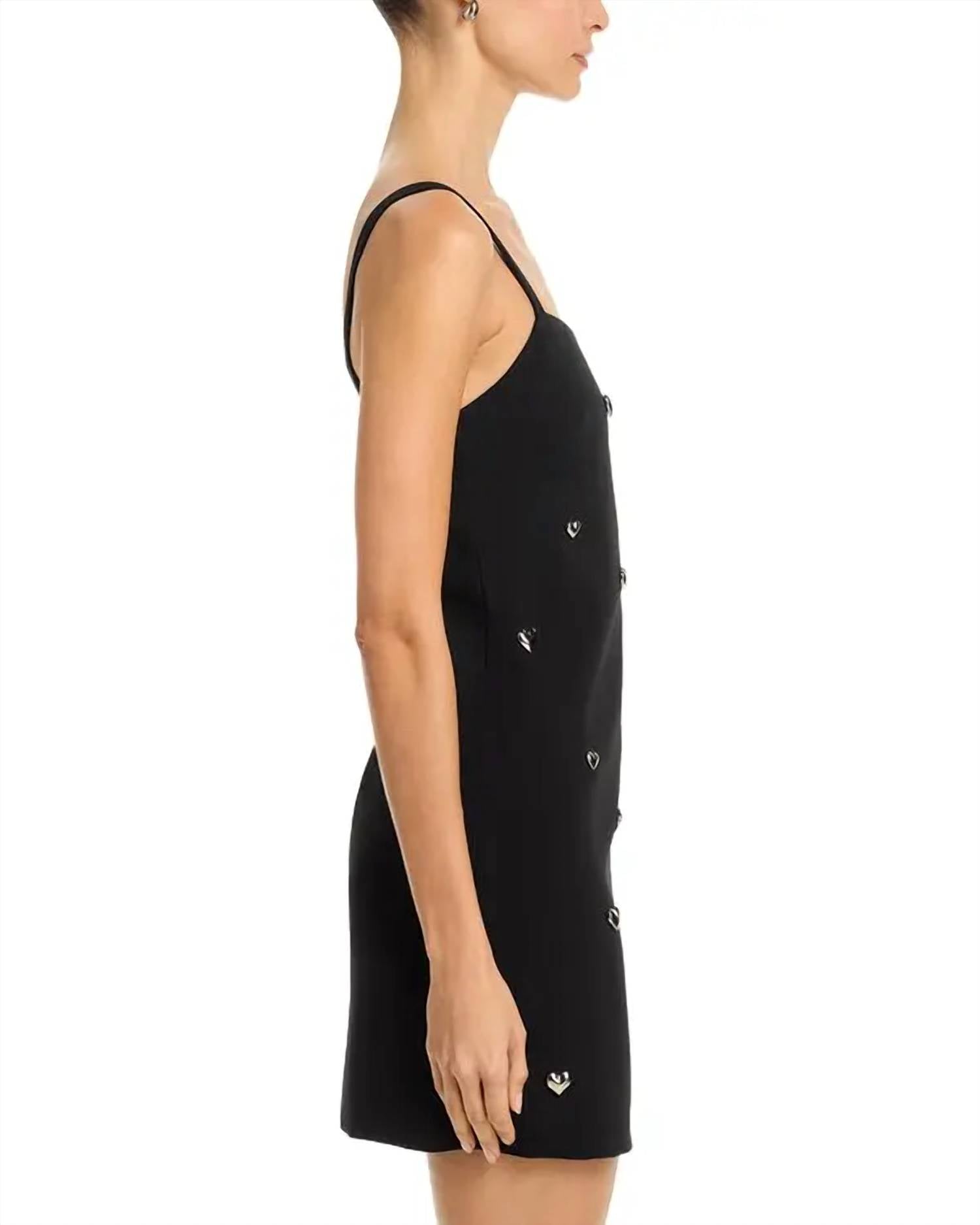 MILLY Colette Heart Applique Mini Dress in black 2 - women's dress - view 5