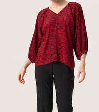 Soaked In Luxury - Slalize Three Quarter Sleeve V-neck Blouse