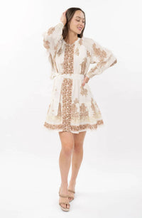Ivy Jane - Metallic Trim Paisley Dress