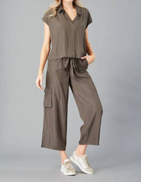 Lola & Sophie - Collar V-neck Boxy Top