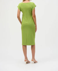 Joseph Ribkoff - Pleated Side Waist Midi Sheath Dress