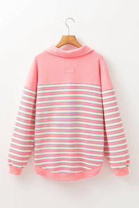 Shewin - Collared V Neck Drop Shoulder Top