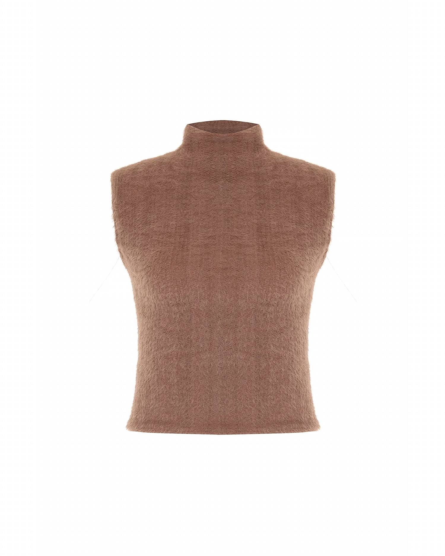 Theo The Label - Carme Plush Lace Sleeveless Mockneck Top