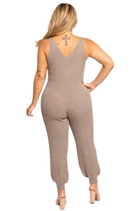 Curve Market - Katrina Sweater Jumpsuit and Duster Set Plus