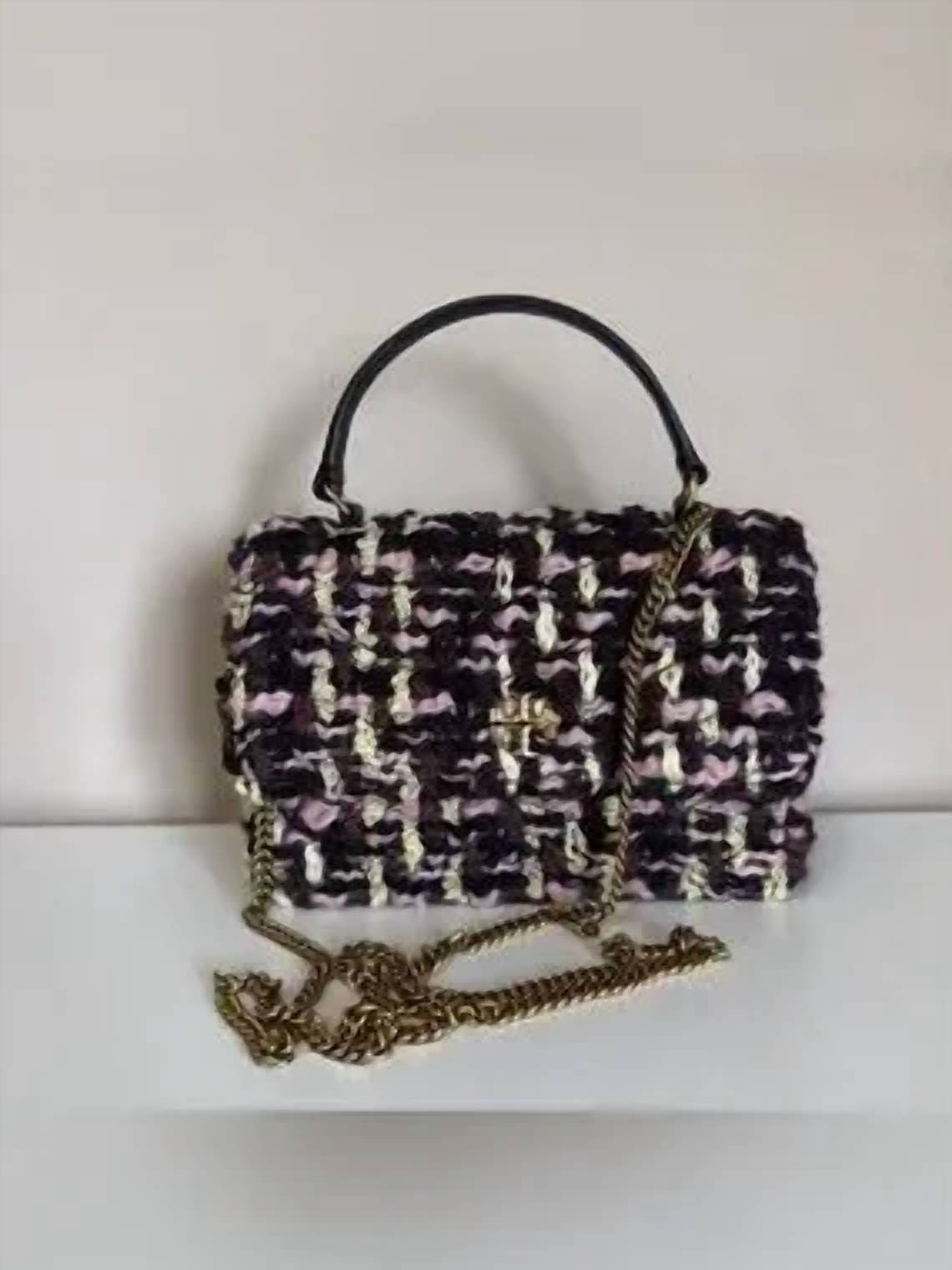 Tory Burch - Kira Tweed Mini Top Mini Bag With Handle Chain