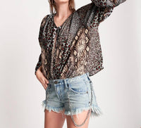 One Teaspoon - Punk Python Sophisticated Savage Top
