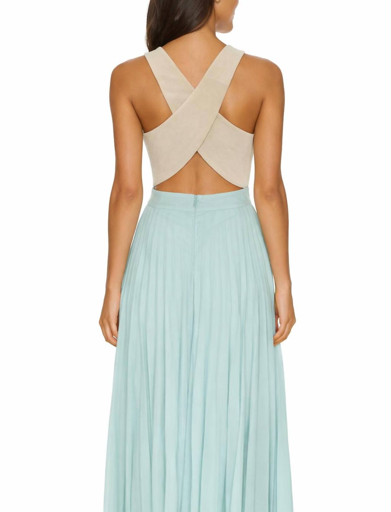 Sachin & Babi - Pleated Chiffon Cross-back Dress