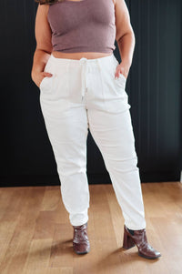 Judy Blue - Women's High Rise Denim Drawstring Waistband Jogger
