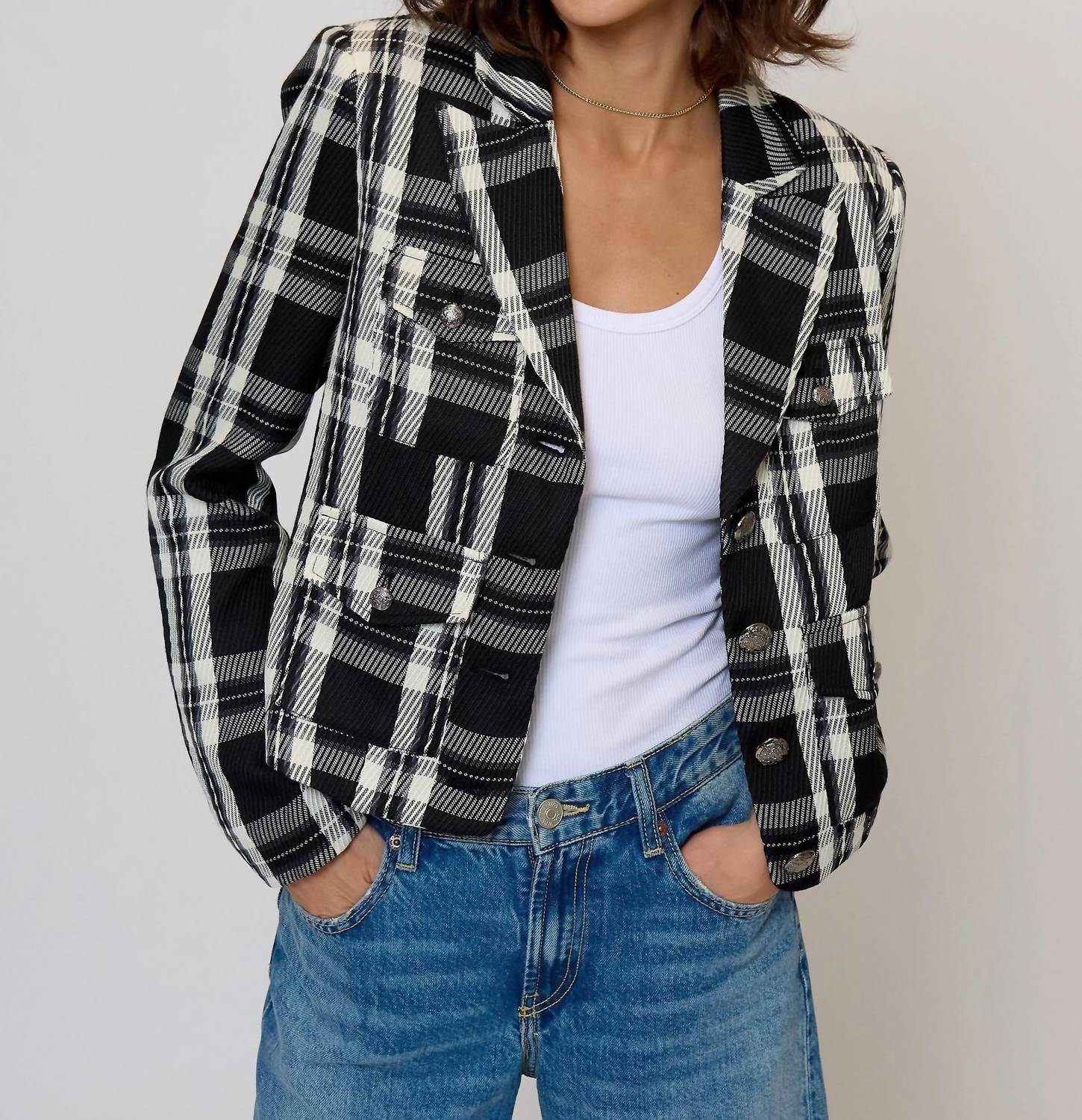 Central Park West - Cropped Plaid Jacket