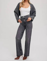 BluIvy Sweater Knit Bolero Shrug in dk grey - women's sweater - view 6
