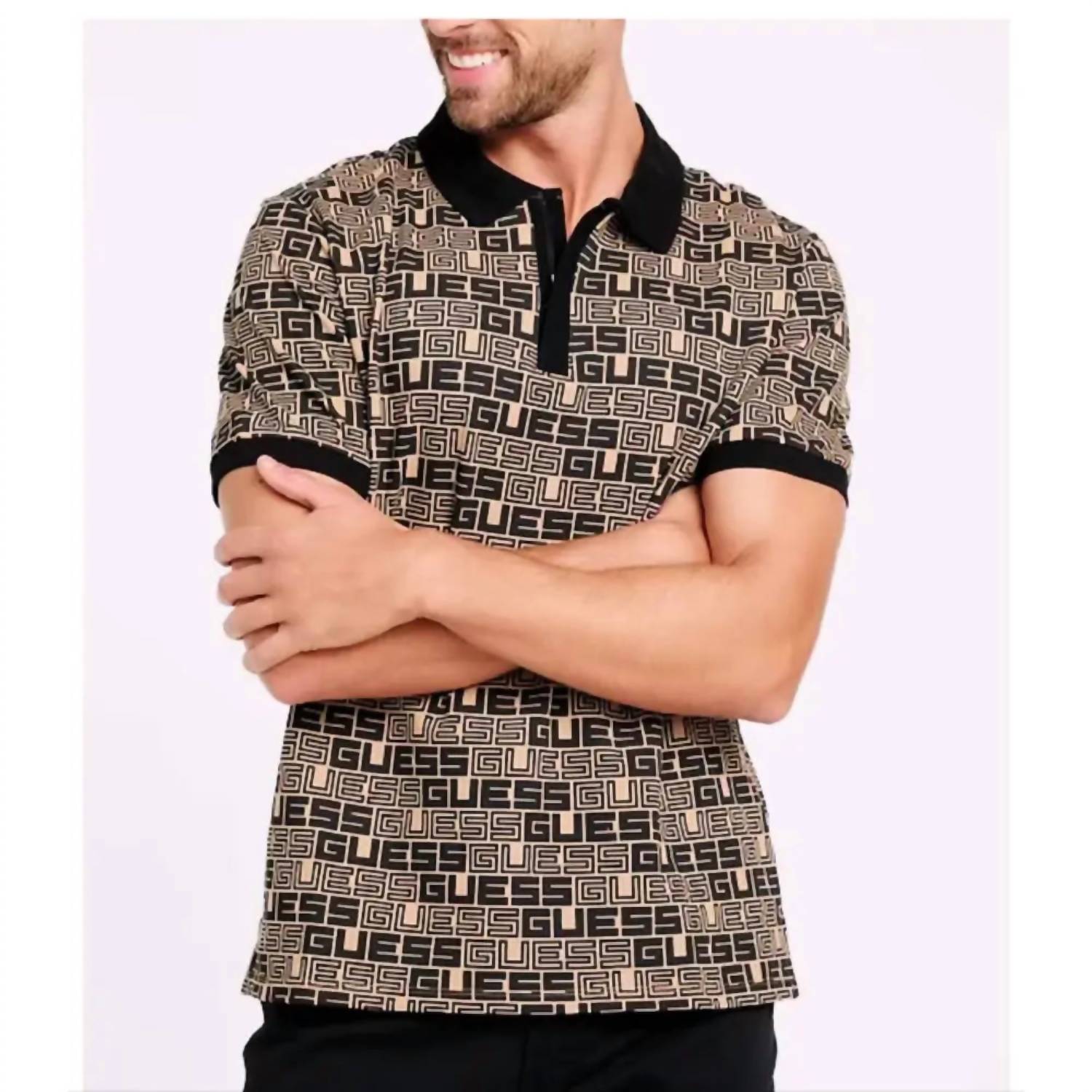 Guess - Tevor Pique Cotton Logo Polo T-shirt