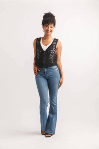 Papillon - Soutache Button Front Vest Top