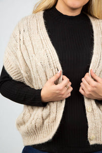 Summum - Airy Alpaca Knit Sleeveless Cardigan - Plus