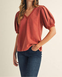 Jodifl - Cotton Solid V-neck Top