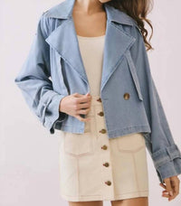 Tcec - Maxine Double Breasted Front Oversized Denim Jacket