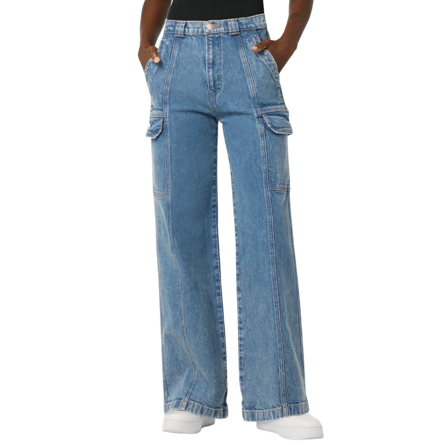 Hudson - Women's High Rise Wide Leg Cargo Jeans