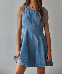 By Together - Ryan Pleated Skirt Denim Dress