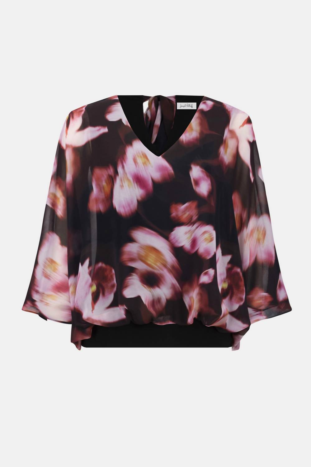 Joseph Ribkoff - Chiffon and Silky Knit Floral Boxy Top