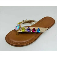 Wild Diva - Women's Rhinestone Crystal Flip Flops