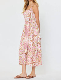 Nyland - Laila Printed Pleated Tiered Midi Dress