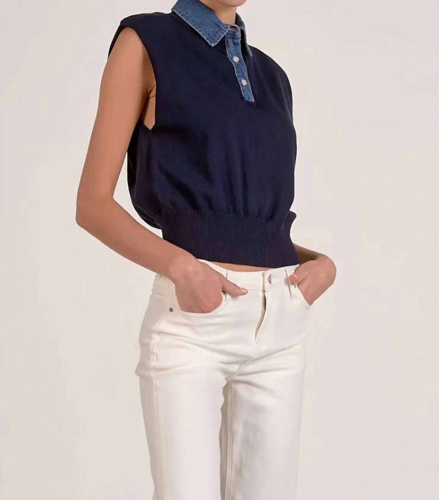 Elan - Piper Cap Sleeve Sweater